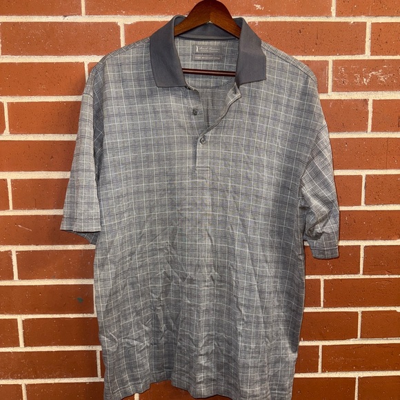 Daniel Cremieux Signature Collection Polo Shirt Men’s Medium Gray Plaid - Picture 1 of 3